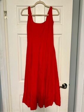 Gap Red Sleeveless Midi Dress